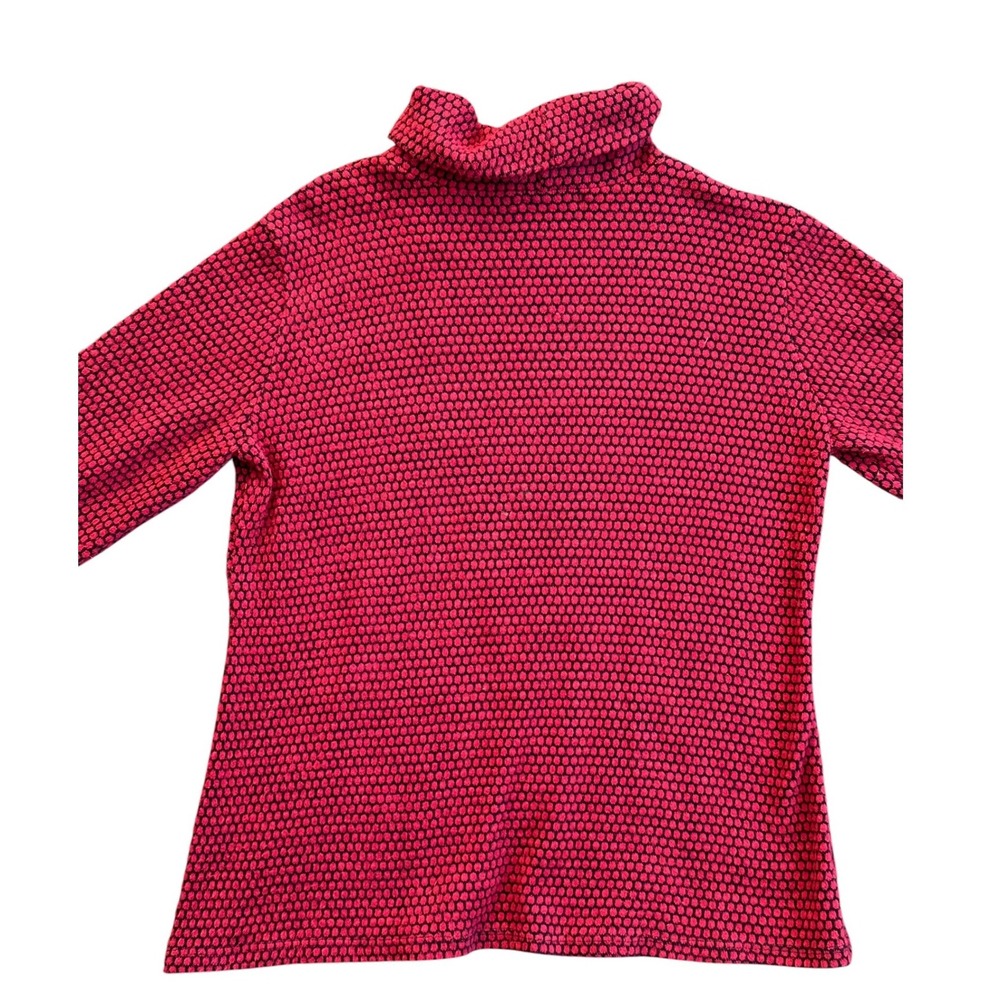 Cherishh Cowl Neck Sweater Wmn L Red Black Honeycomb Knit Made in Italy - Picture 5 of 6